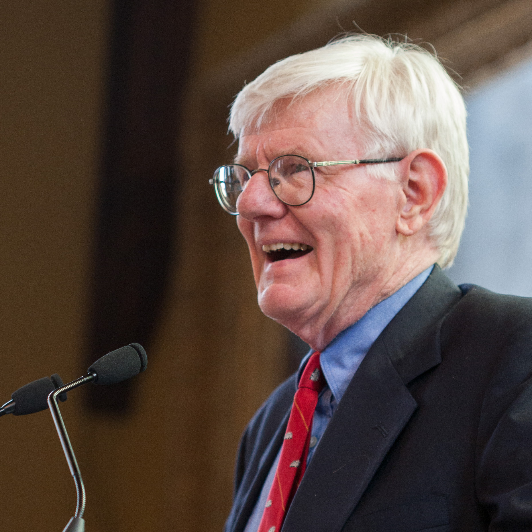 Gordon Wood speaking at a podium