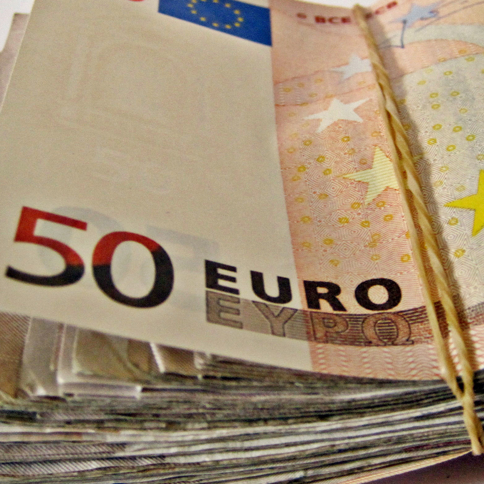 Close up of a 50 euro note