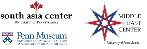 Logos for the South Asia Center, Middle East Center, and Penn Museum of the University of Pennsylvania