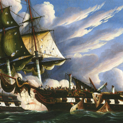 New Nation cover showing a painting of a naval battle in the war of 1812