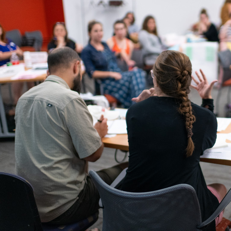 People having at a discussion at a Choices workshop