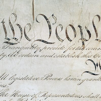 Preamble and Article 1 of the US Constitution, beginning with We the People