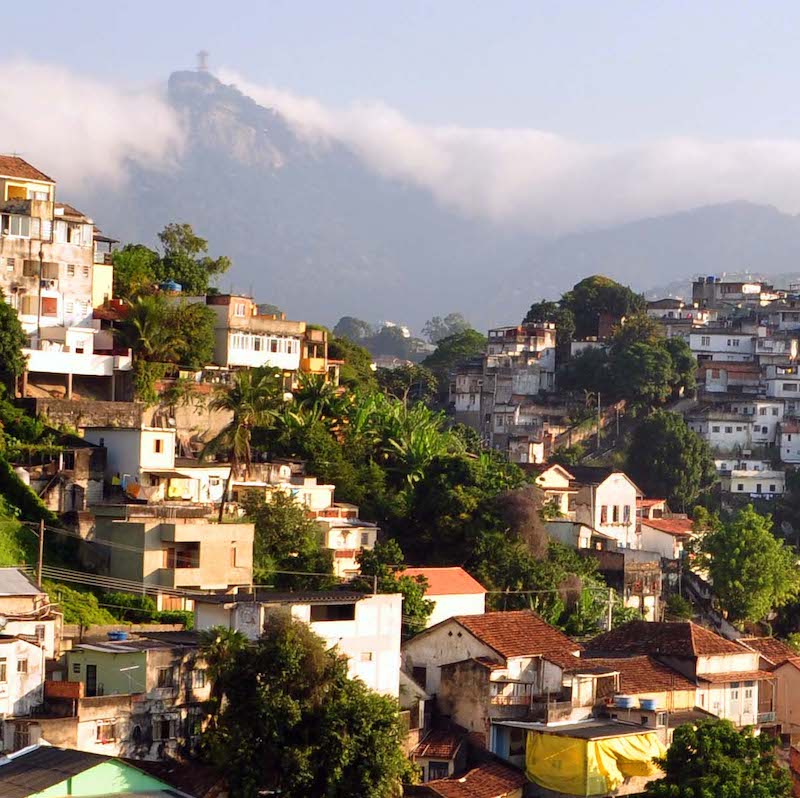 Houses built onto a mountainside