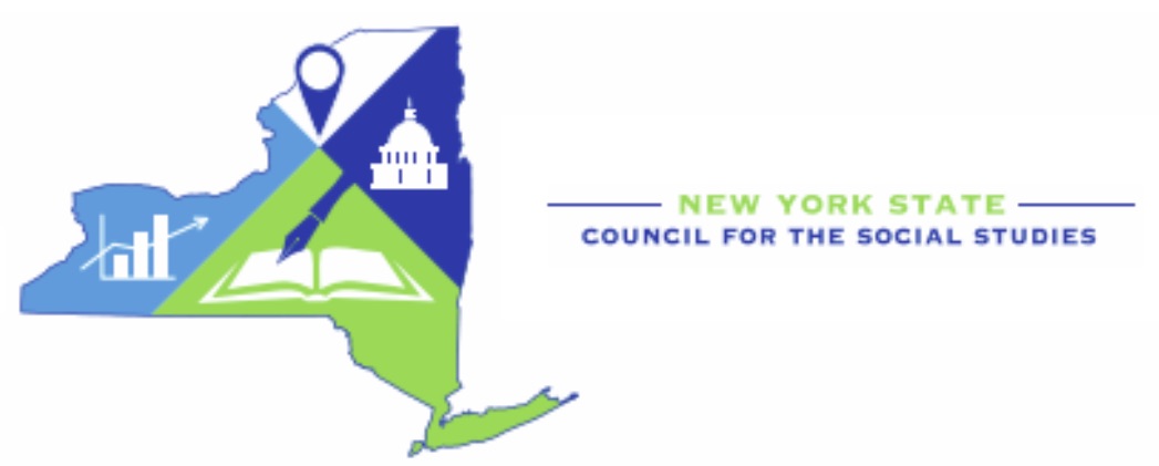 Logo for the New York State Council for the Social Studies including an outline of New York